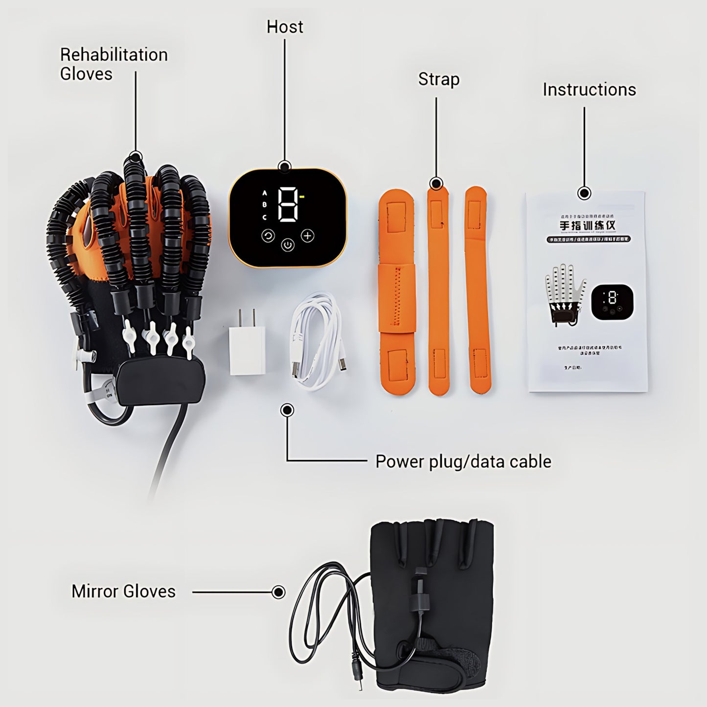 Gants de rééducation robotisés électriques